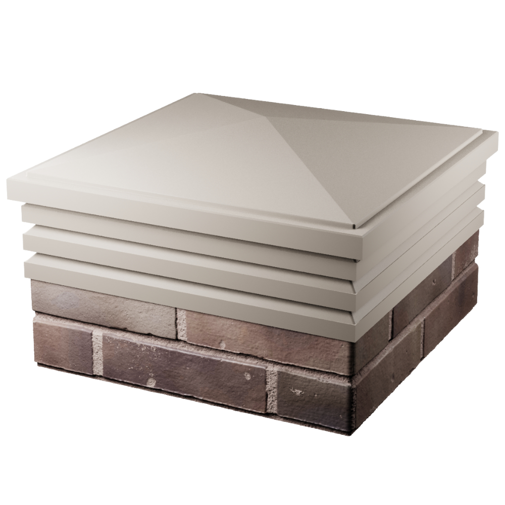 Колпак Zking Бона ХайТек Бежевый на столб 2х2 кирпича (513х513мм)